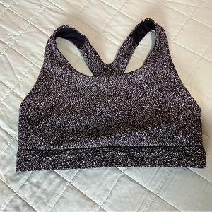 Athleta Textured Ultimate Sports Bra S D-DD Black White
